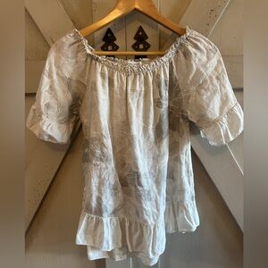 Terzo Millennio Linen Blouse Made in Italy Boho Peasant Top